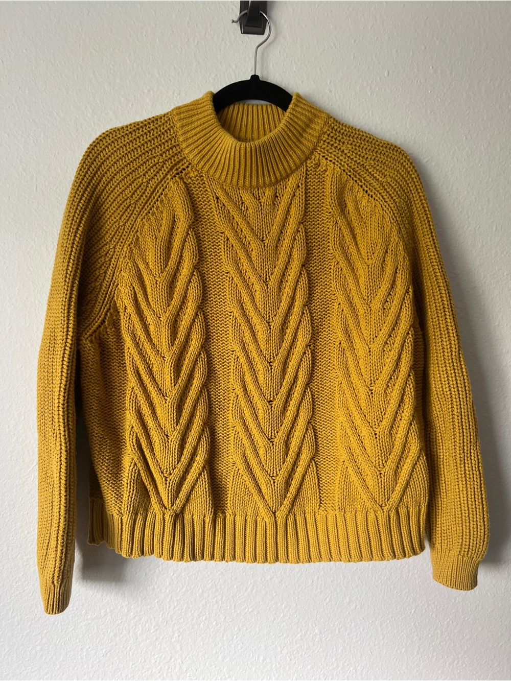 J.Crew Long Cotton Cable Knit Mock Neck Sweater - Picture 3 of 4